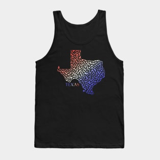 Texas State Outline Maze & Labyrinth Tank Top